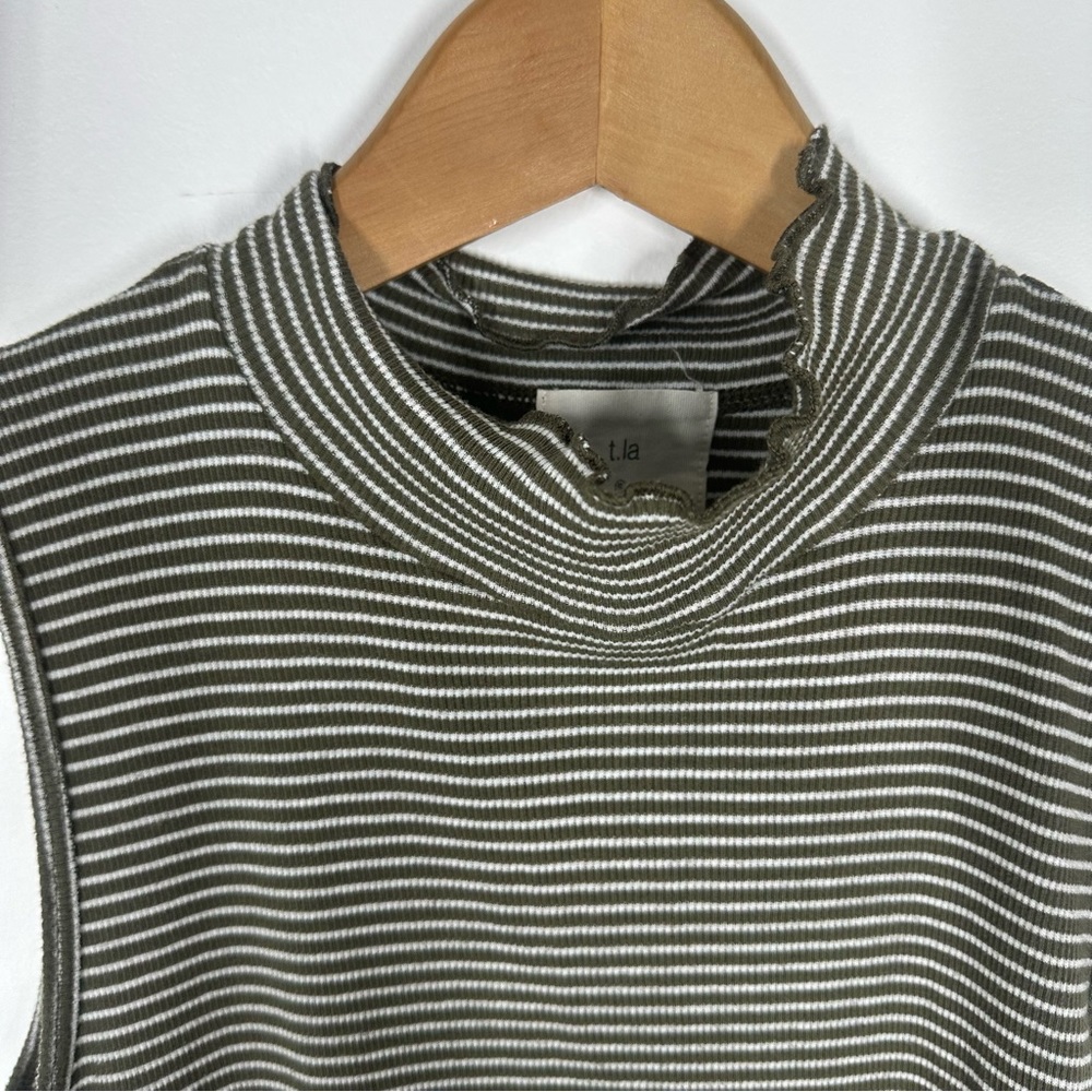 Anthropologie T.La Striped Peplum Tank Top Small - Picture 3 of 5